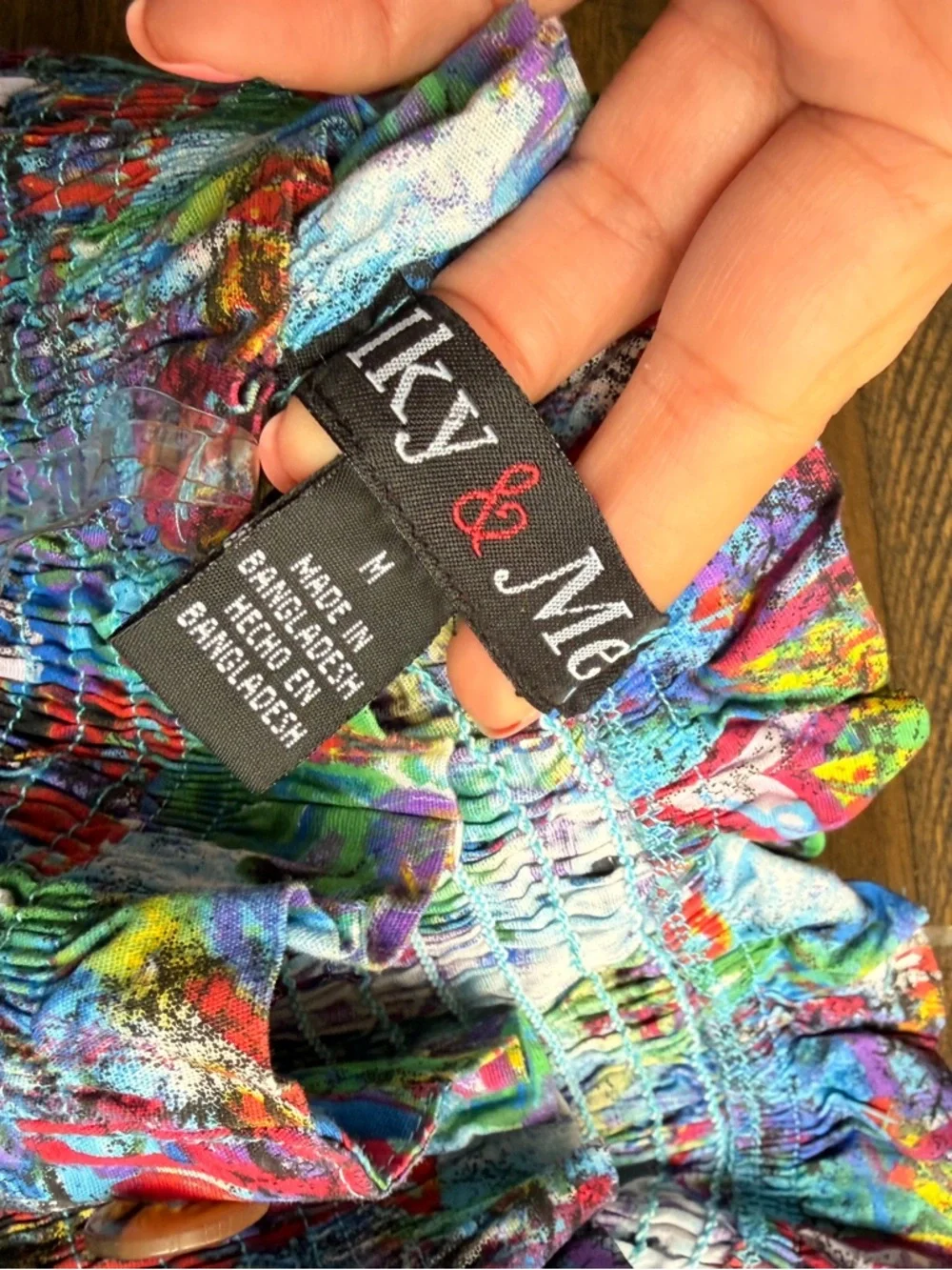 IKY‎ & Me Smocked Tube Top Y2K Festival Art Girl Boho Coachella Fairy Cotton - Picture 6 of 10